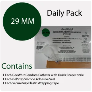 Condom Catheter 29mm GeeWhiz   Daily Pack Of 10 Condom Catheters