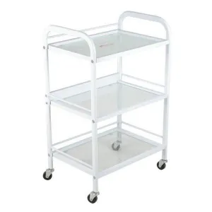 Crewe Orlando Beauty Trolley White with Frosted Glass