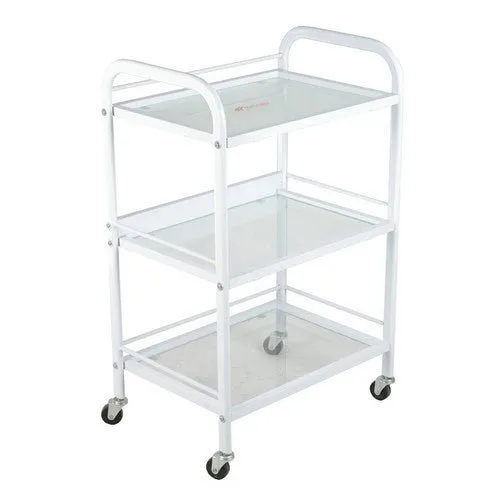 Crewe Orlando Beauty Trolley White with Frosted Glass