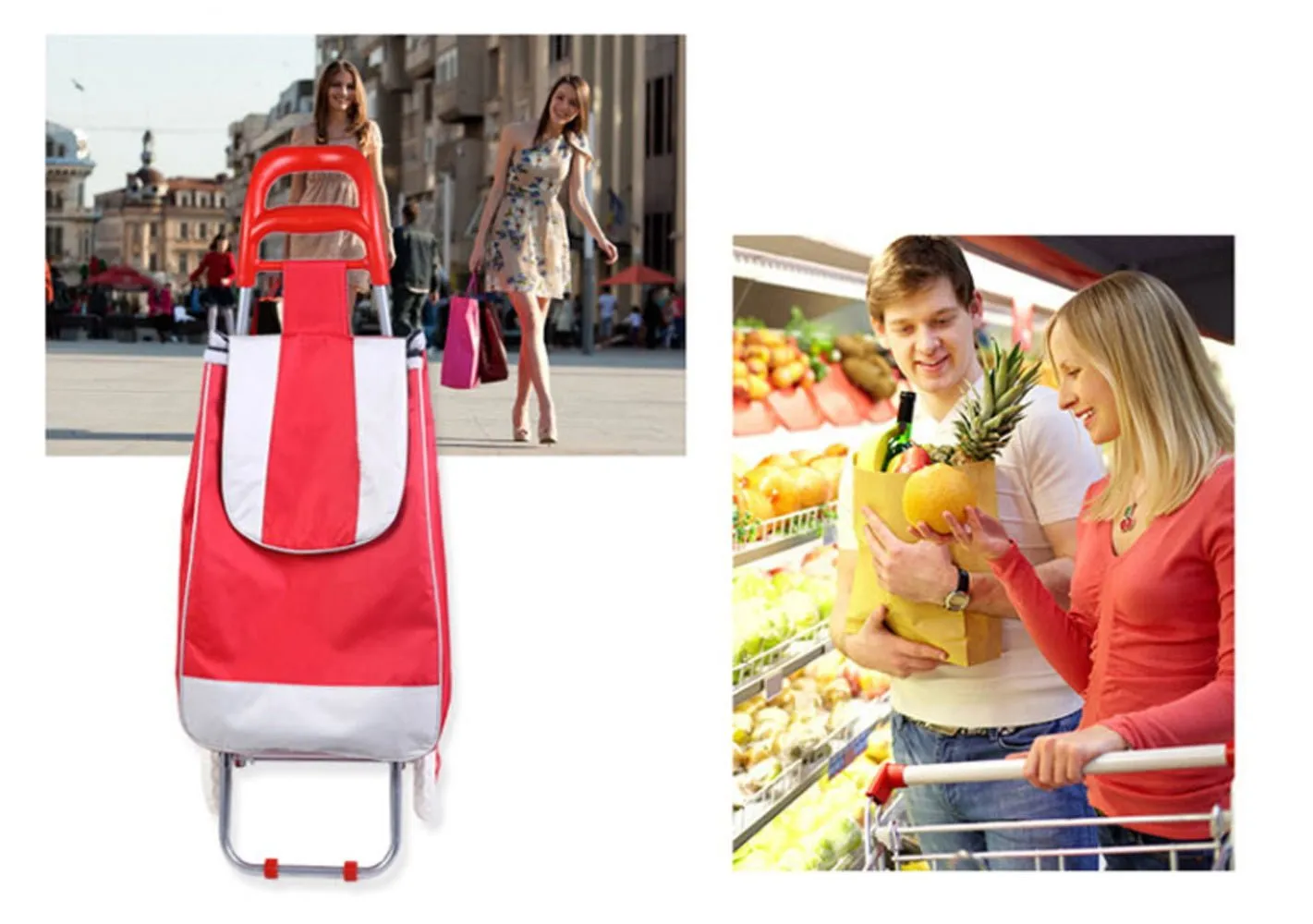 CRONY SC001 Shiping Cart Shopping Trolley Bag Folding Shopping Cart Collapsible Trolley Bag | black