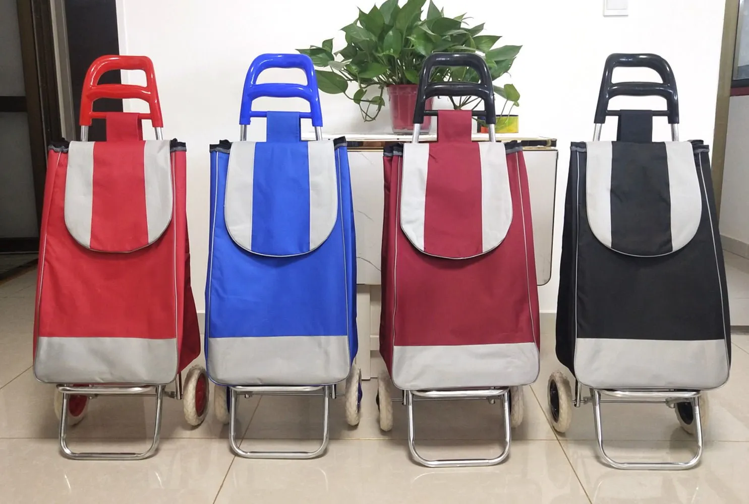 CRONY SC001 Shiping Cart Shopping Trolley Bag Folding Shopping Cart Collapsible Trolley Bag | black