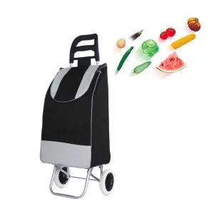 CRONY SC001 Shiping Cart Shopping Trolley Bag Folding Shopping Cart Collapsible Trolley Bag | black