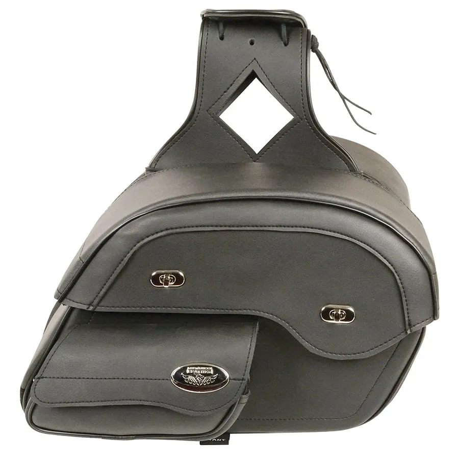 Cruiser Style Slant Pouch Throw Over Saddle Bag
