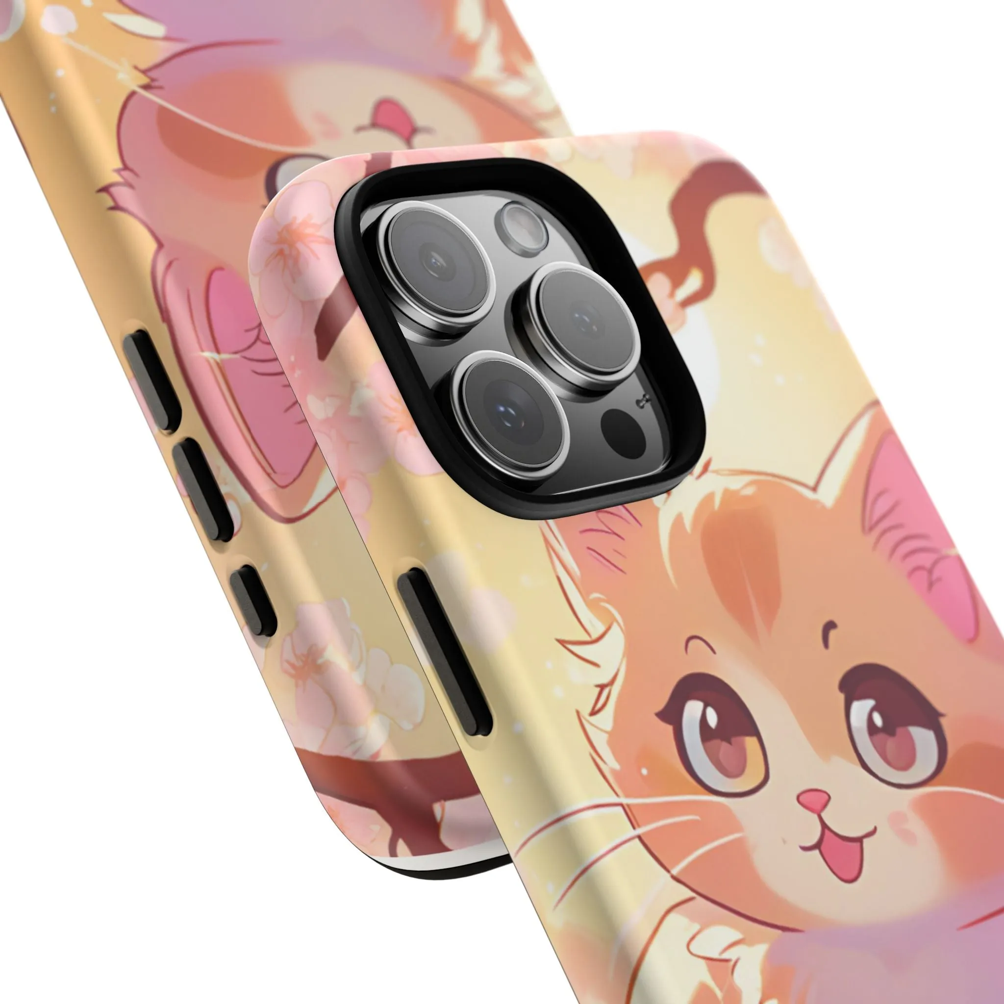 Cute Cat Tough Phone Case - Kawaii Design for Animal Lovers