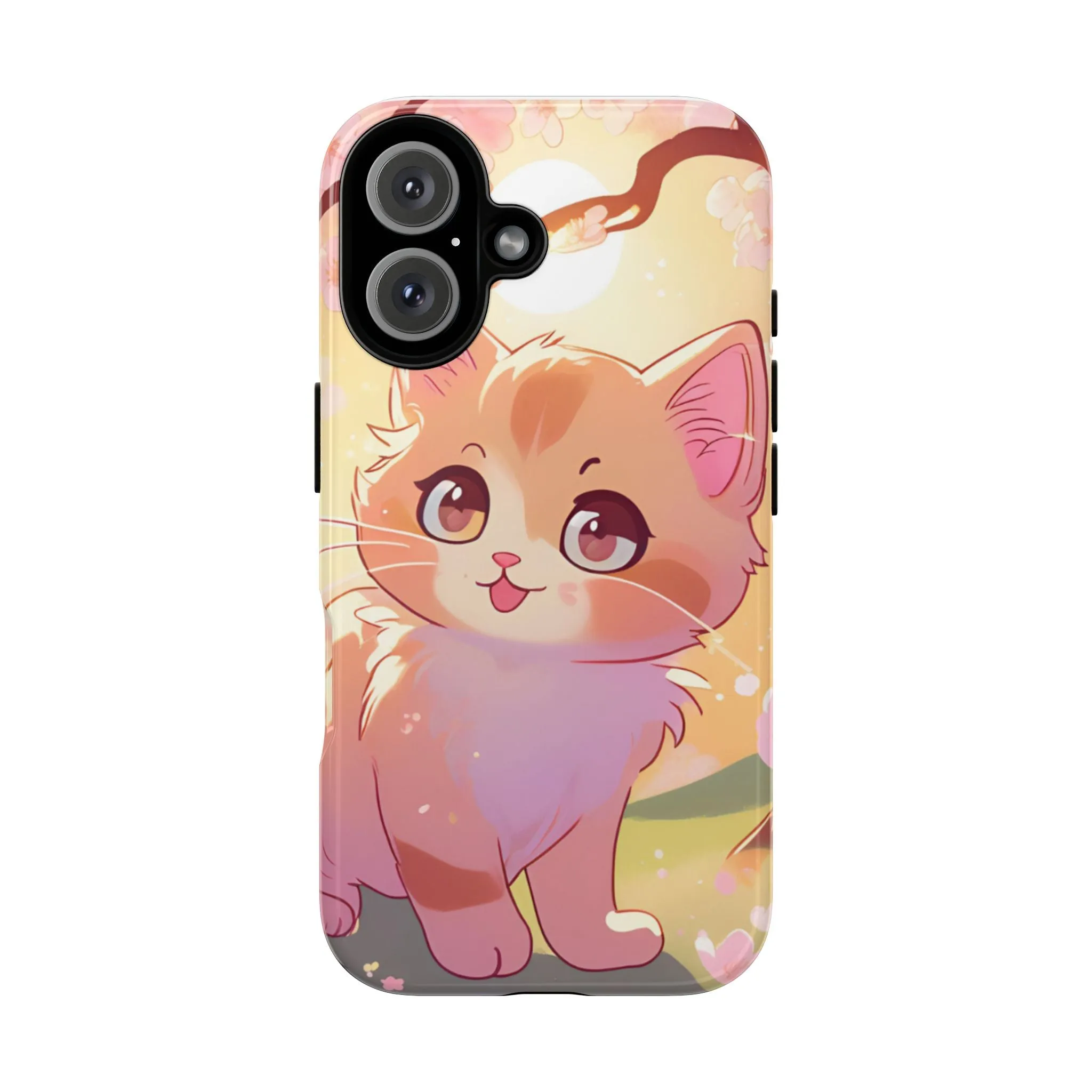 Cute Cat Tough Phone Case - Kawaii Design for Animal Lovers