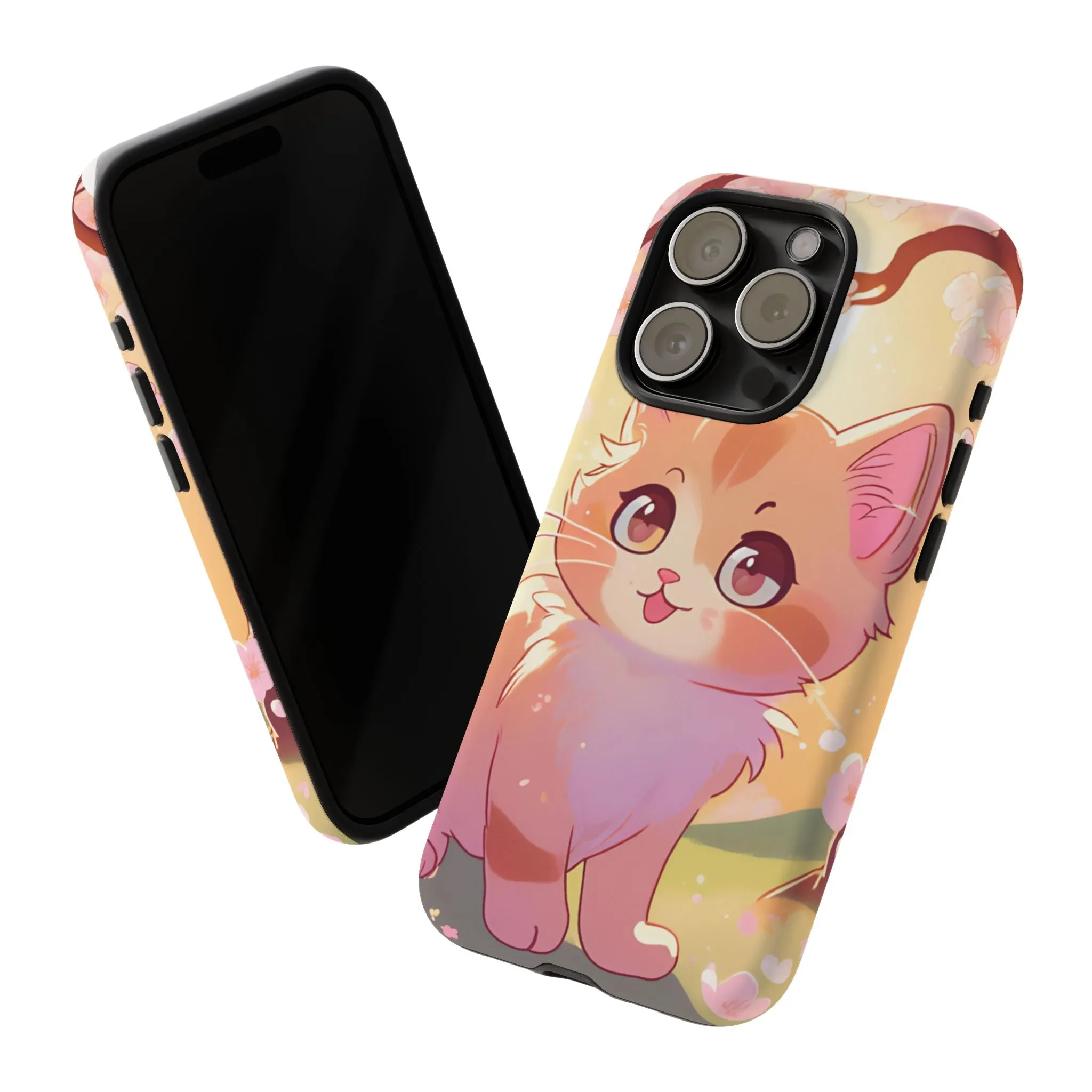 Cute Cat Tough Phone Case - Kawaii Design for Animal Lovers
