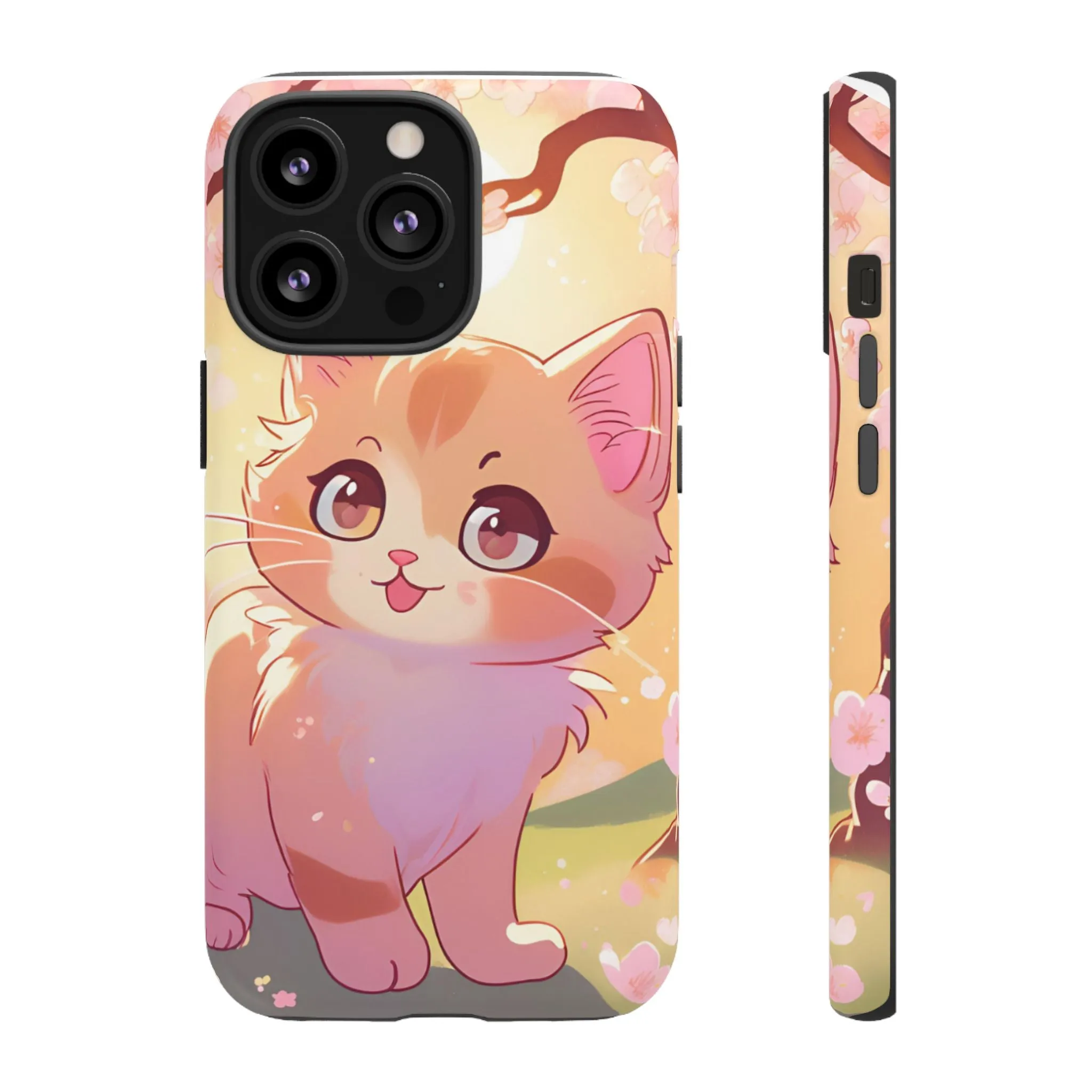 Cute Cat Tough Phone Case - Kawaii Design for Animal Lovers