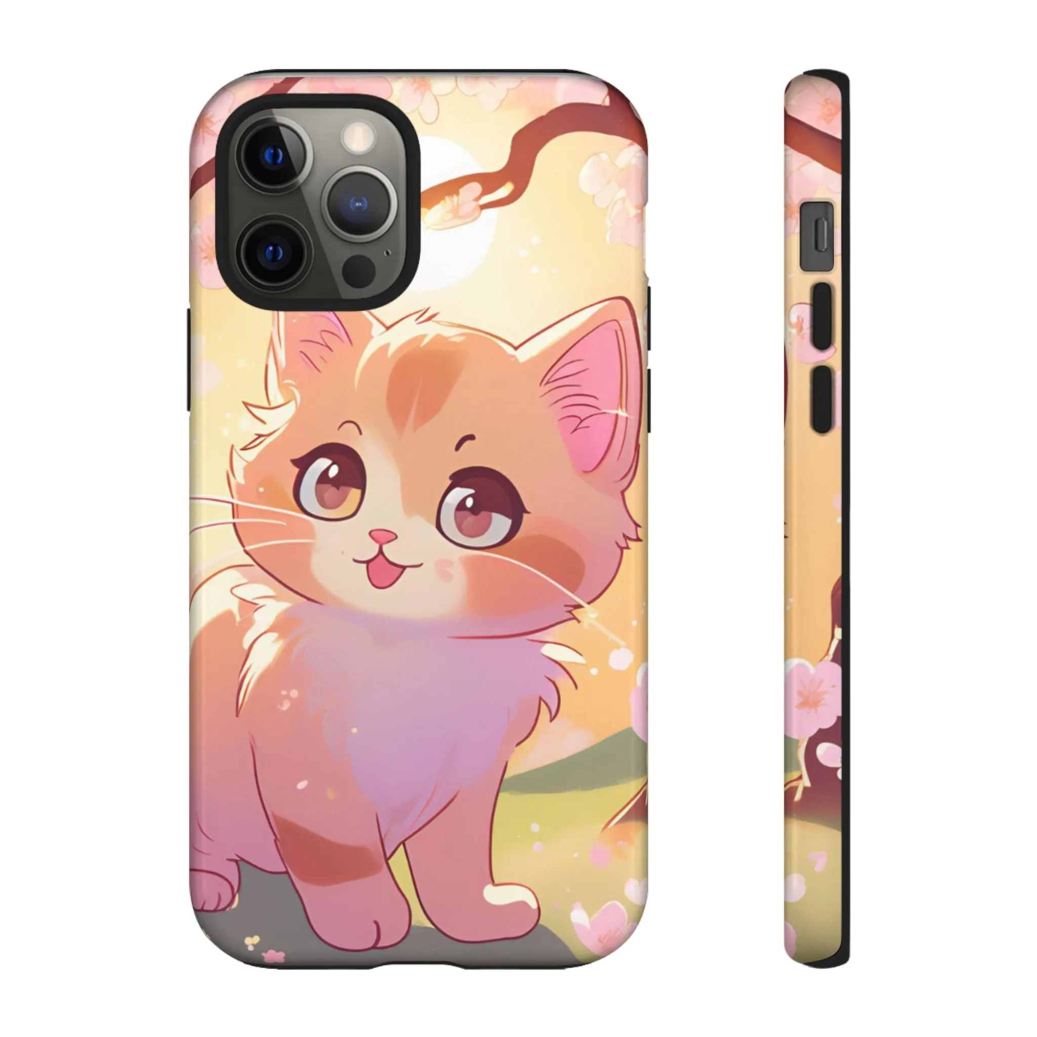 Cute Cat Tough Phone Case - Kawaii Design for Animal Lovers