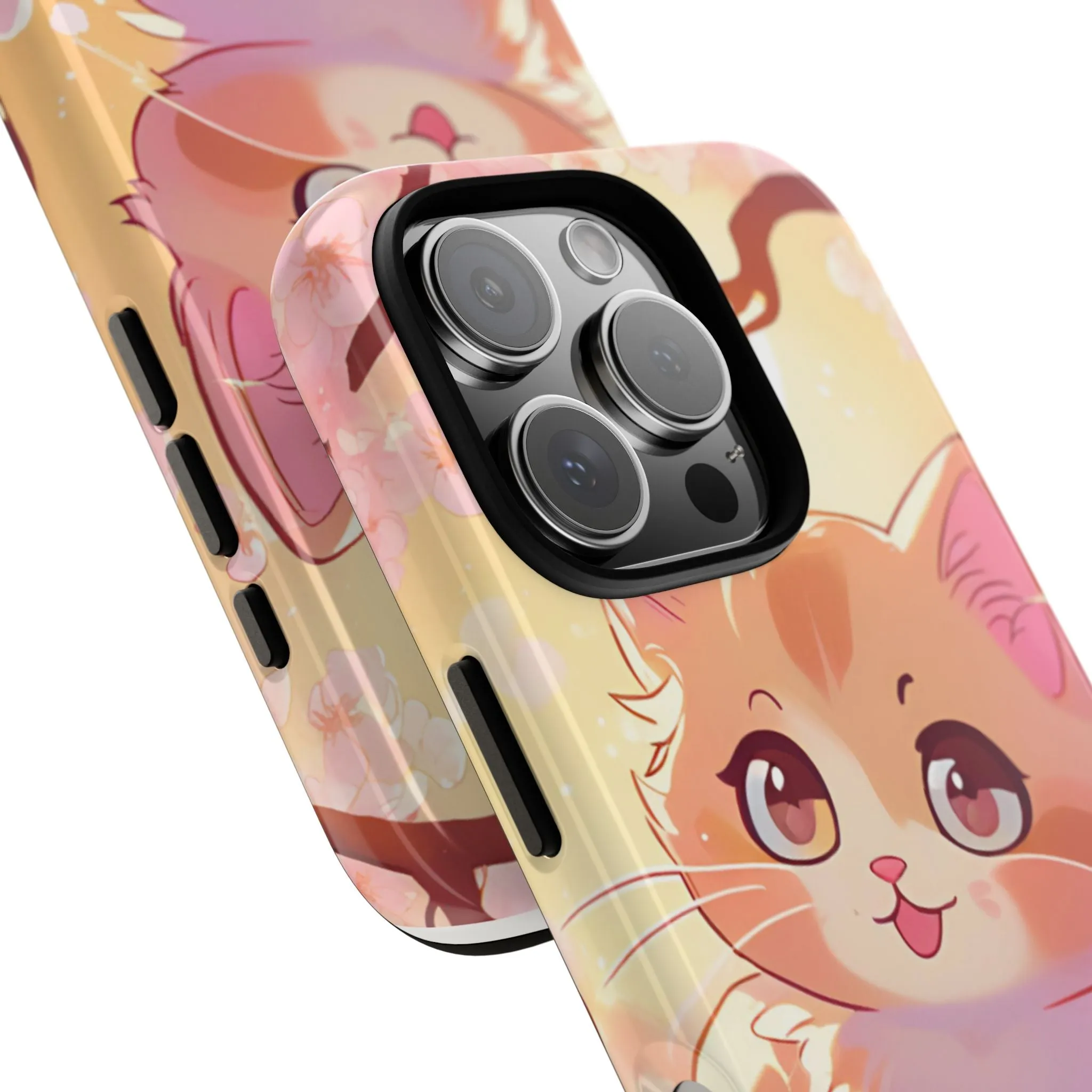 Cute Cat Tough Phone Case - Kawaii Design for Animal Lovers