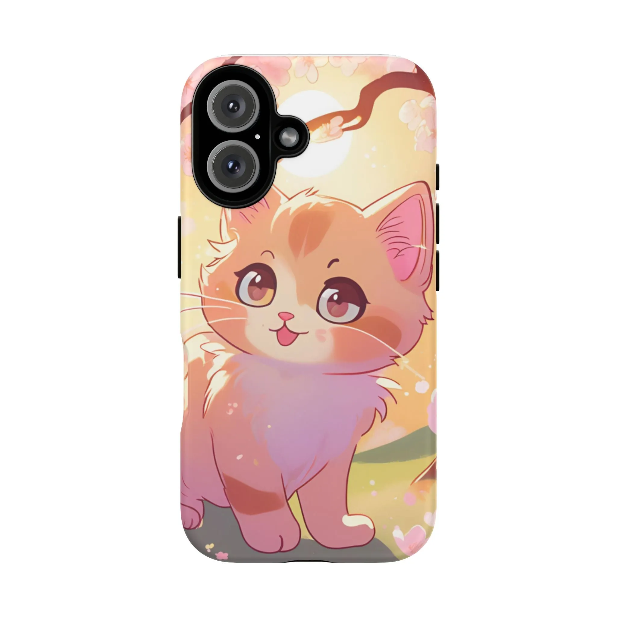 Cute Cat Tough Phone Case - Kawaii Design for Animal Lovers