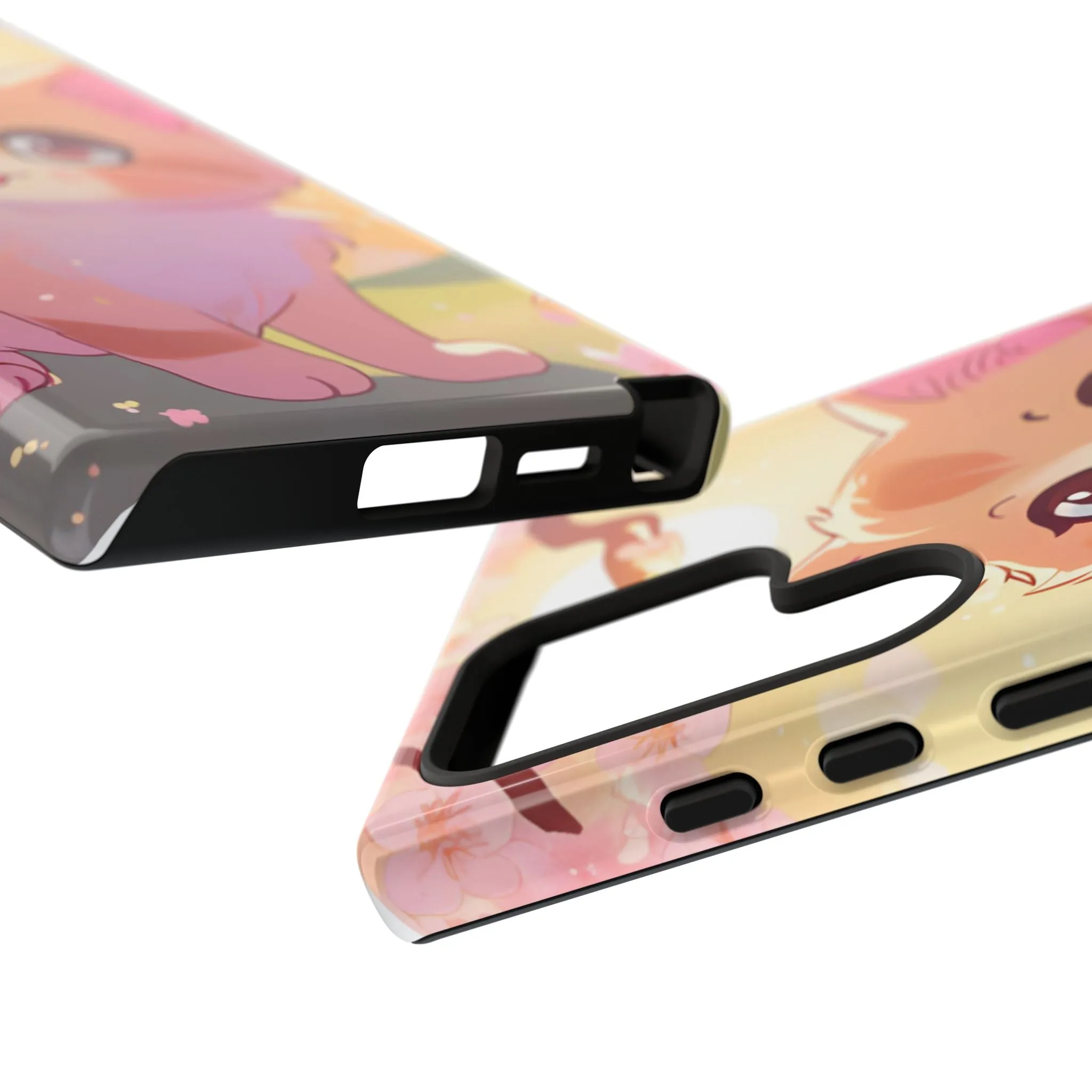 Cute Cat Tough Phone Case - Kawaii Design for Animal Lovers