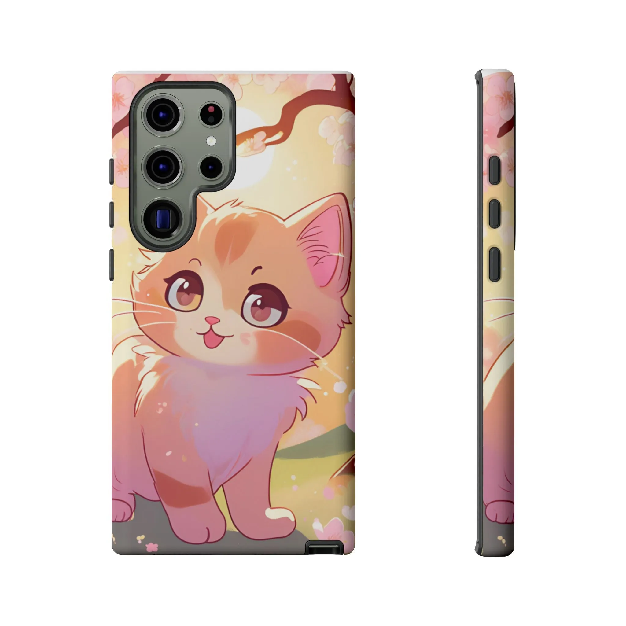 Cute Cat Tough Phone Case - Kawaii Design for Animal Lovers