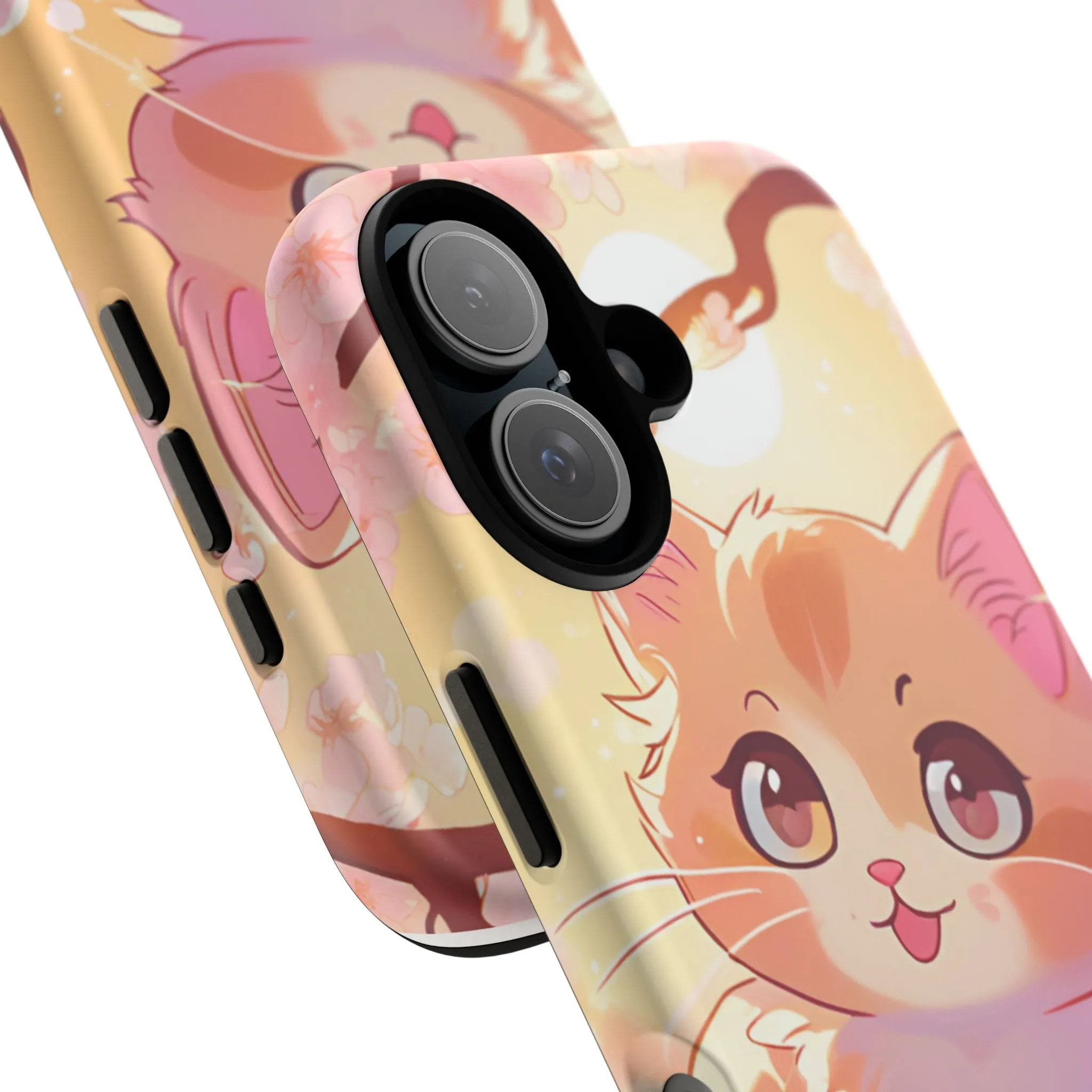 Cute Cat Tough Phone Case - Kawaii Design for Animal Lovers