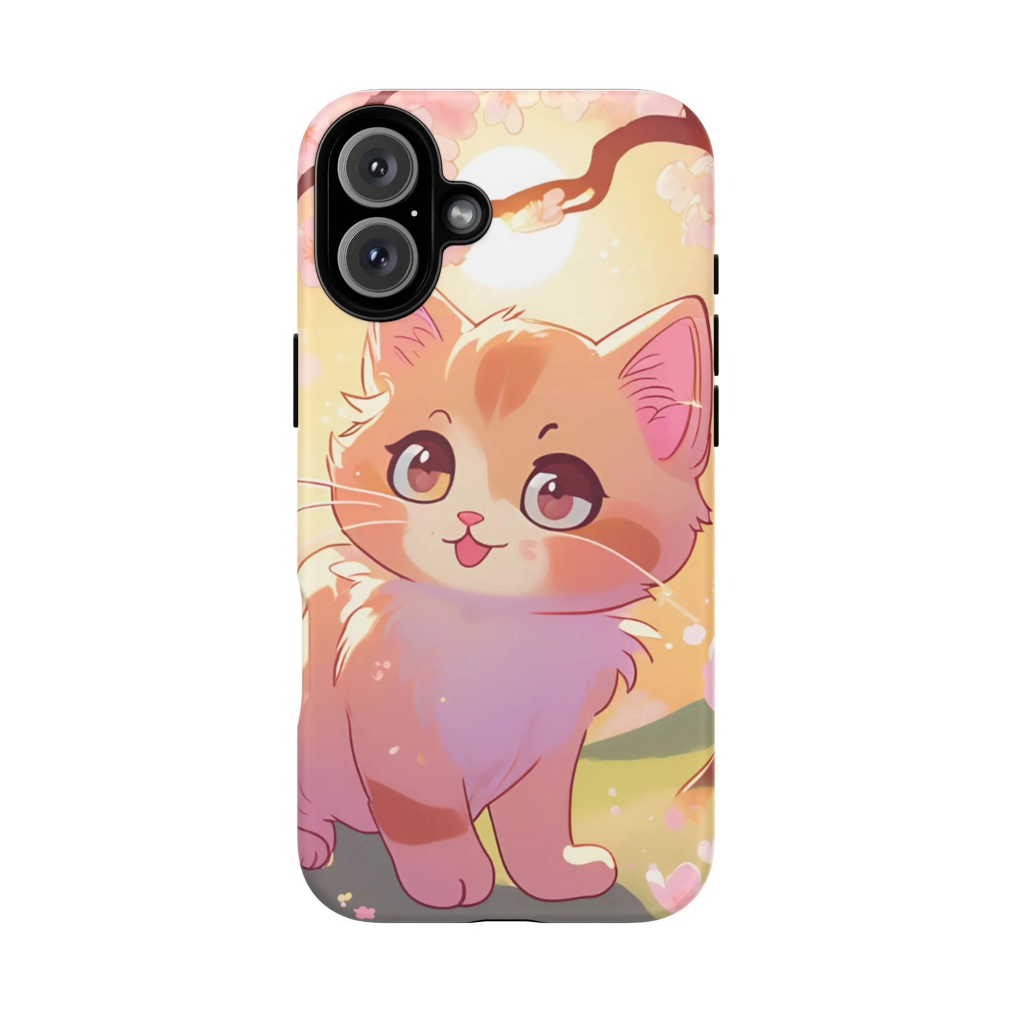 Cute Cat Tough Phone Case - Kawaii Design for Animal Lovers