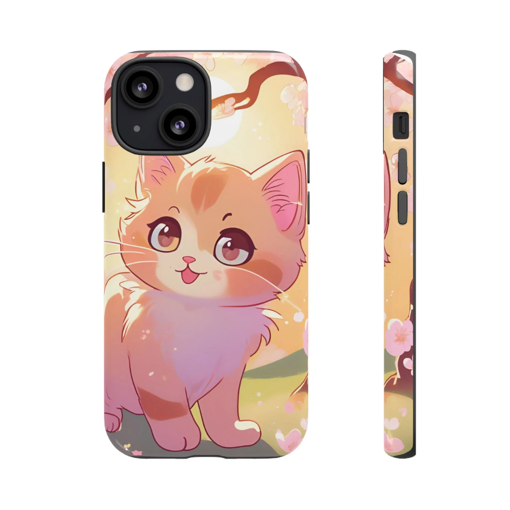 Cute Cat Tough Phone Case - Kawaii Design for Animal Lovers