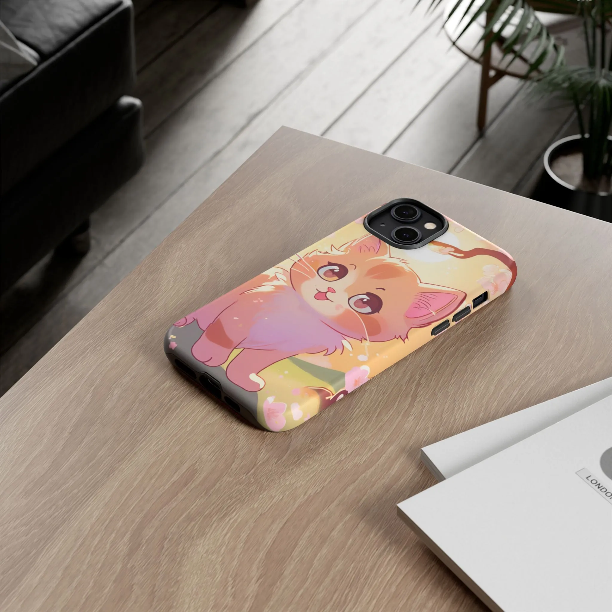 Cute Cat Tough Phone Case - Kawaii Design for Animal Lovers