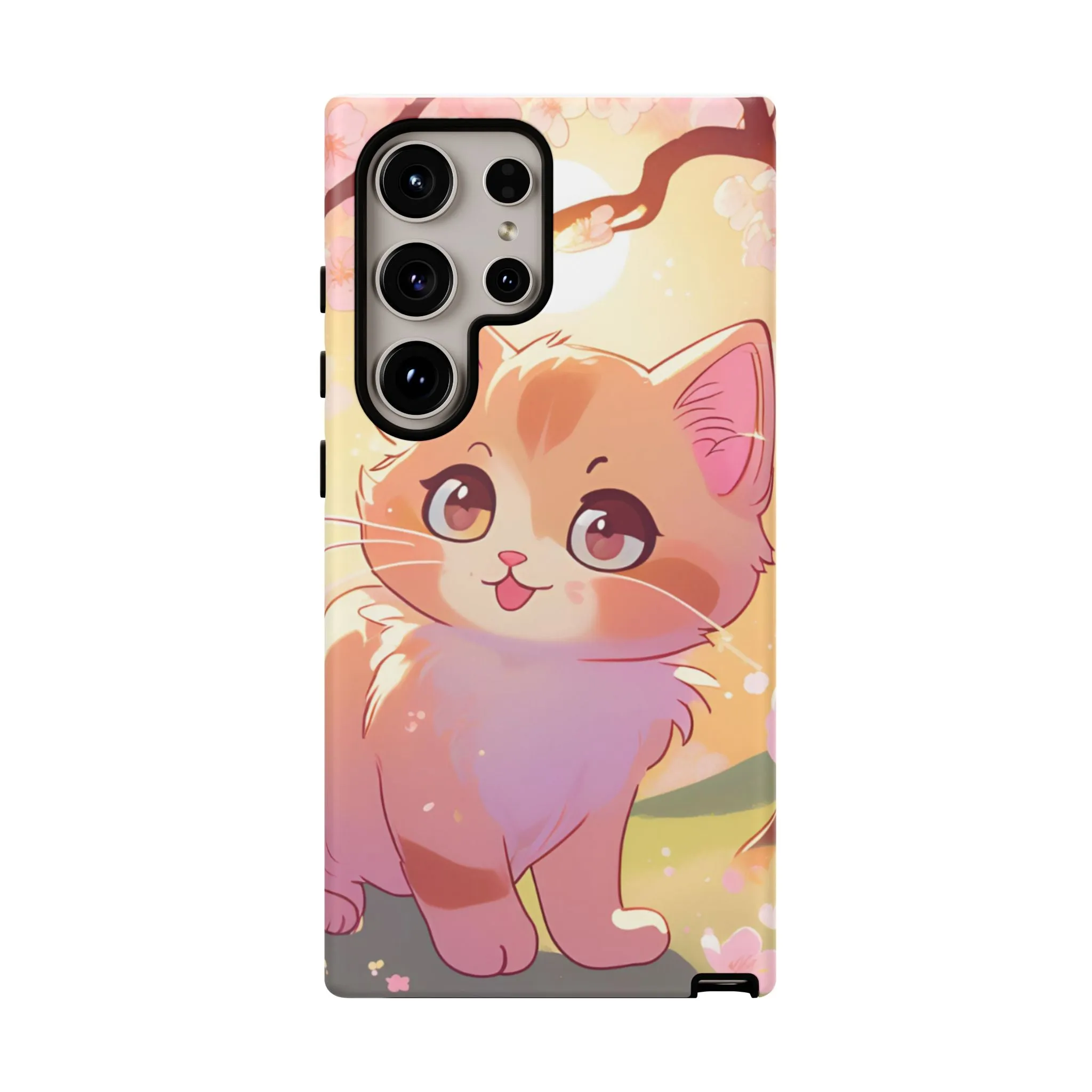 Cute Cat Tough Phone Case - Kawaii Design for Animal Lovers