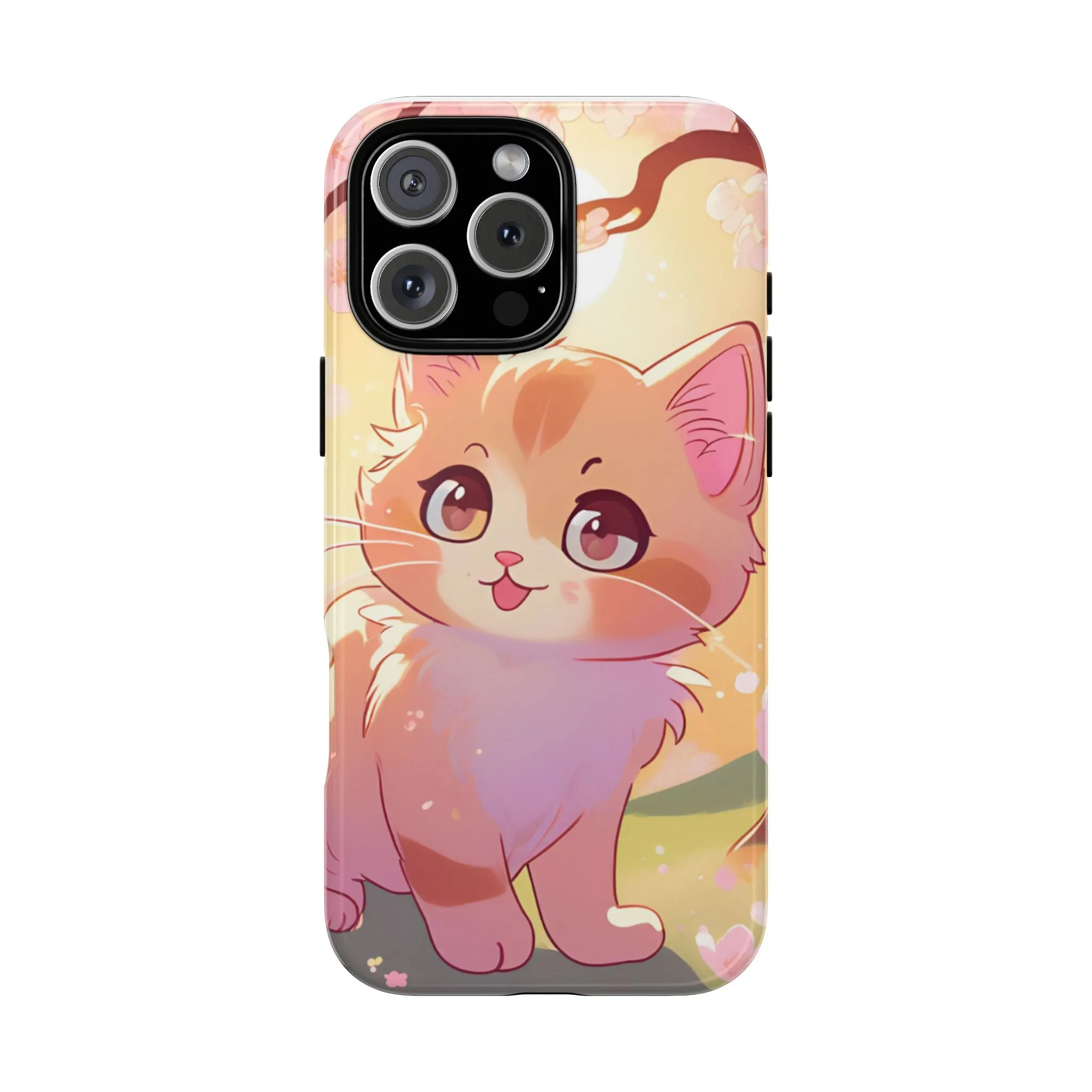 Cute Cat Tough Phone Case - Kawaii Design for Animal Lovers
