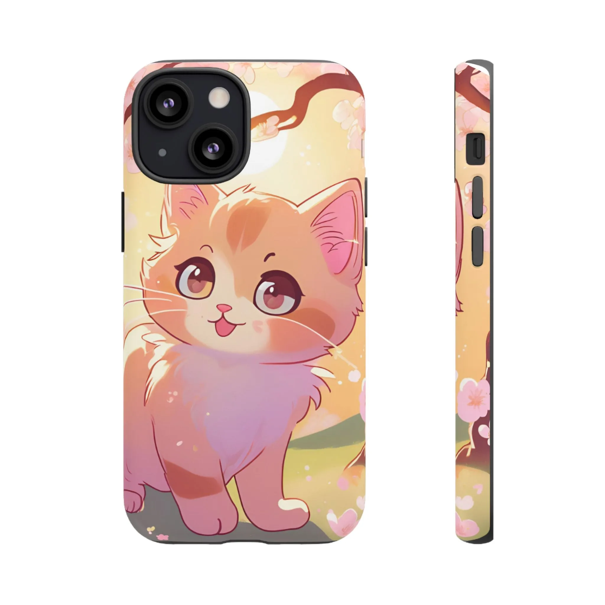Cute Cat Tough Phone Case - Kawaii Design for Animal Lovers