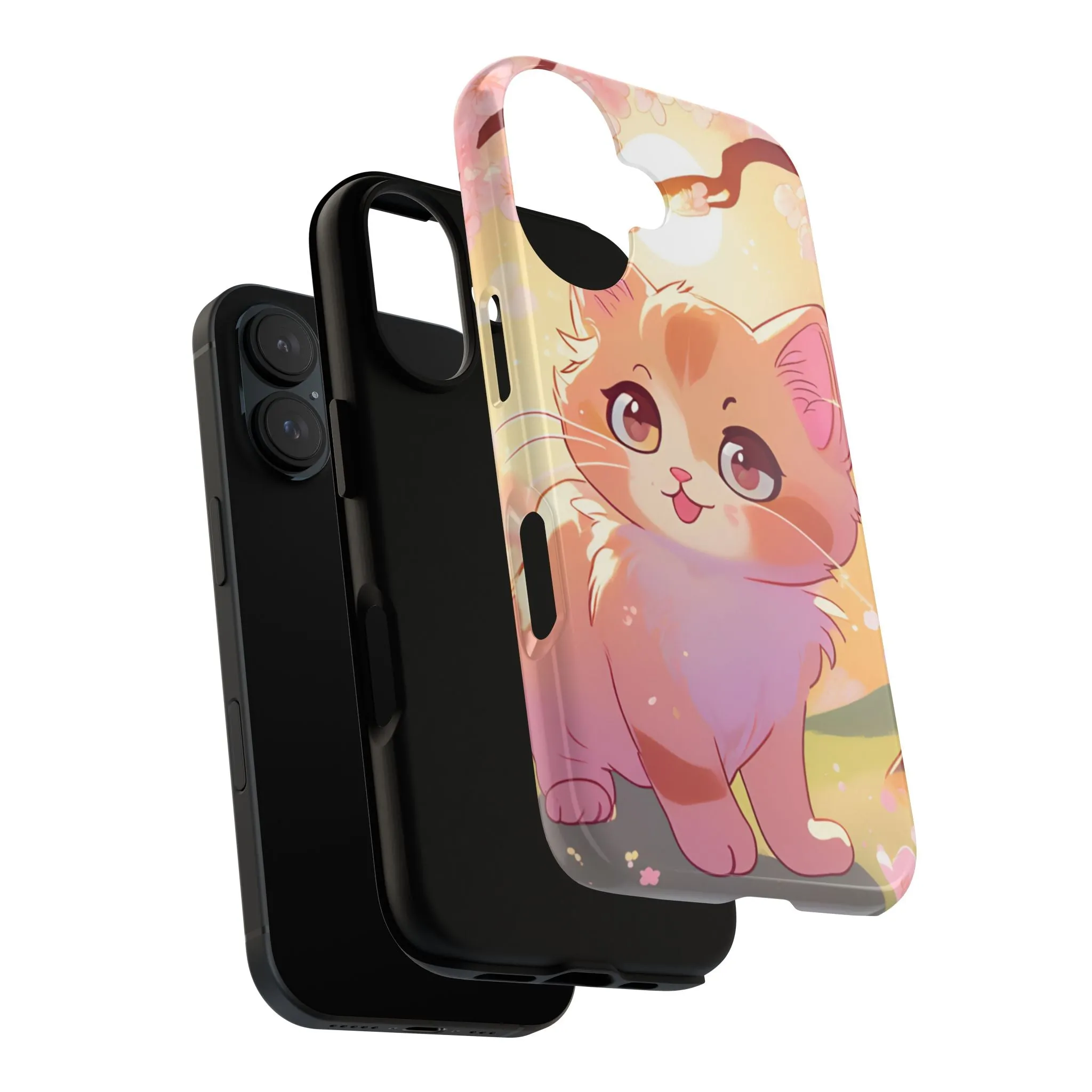 Cute Cat Tough Phone Case - Kawaii Design for Animal Lovers