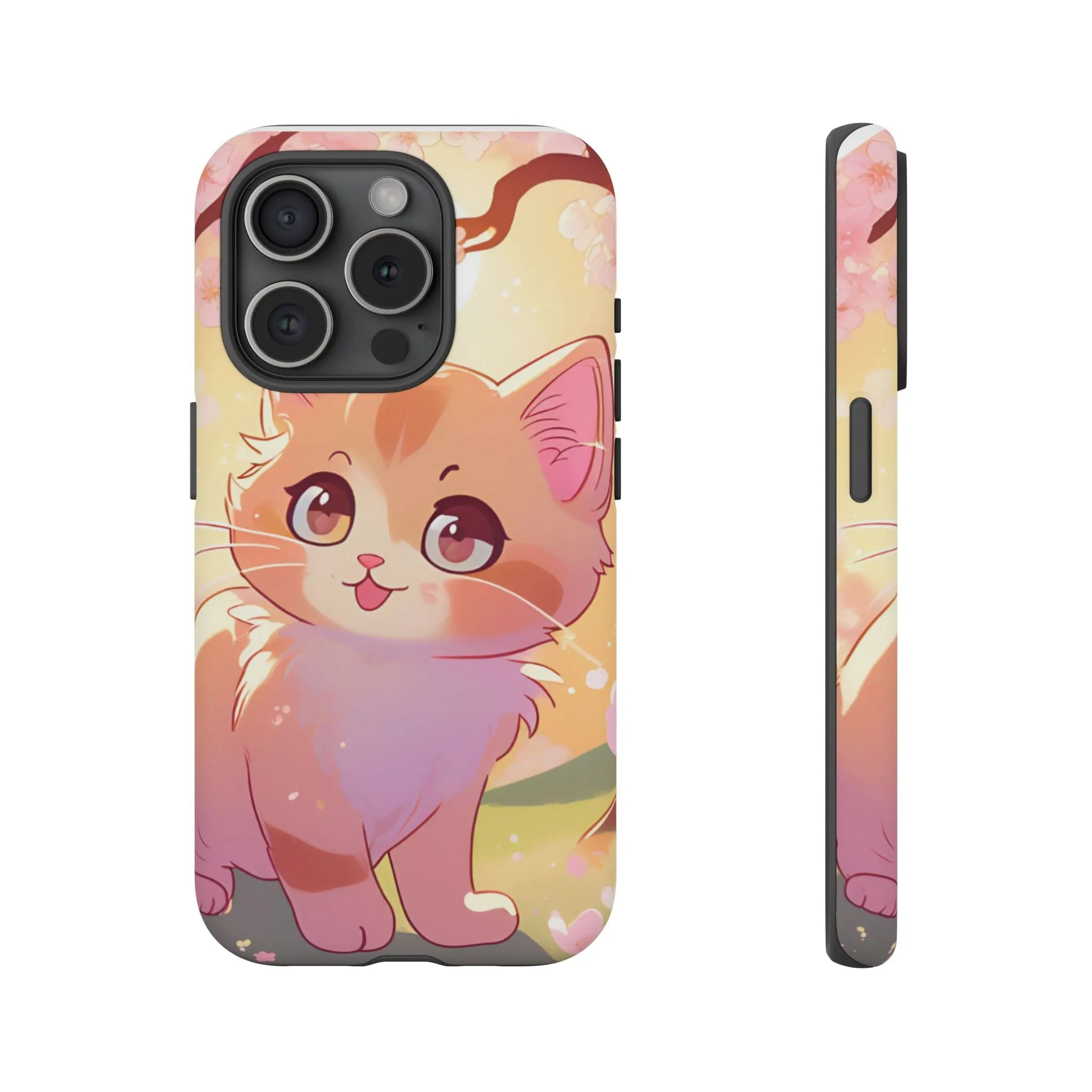 Cute Cat Tough Phone Case - Kawaii Design for Animal Lovers