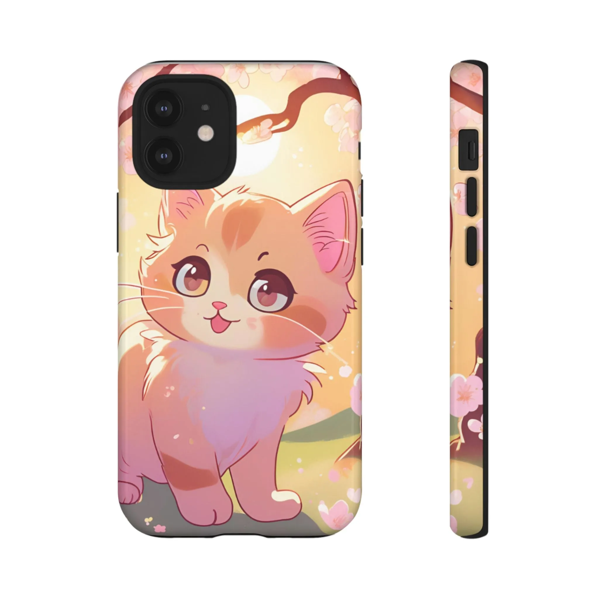 Cute Cat Tough Phone Case - Kawaii Design for Animal Lovers