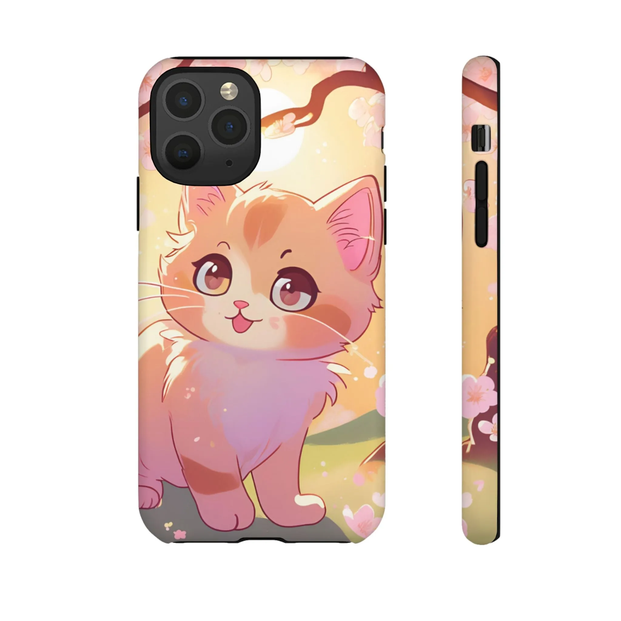 Cute Cat Tough Phone Case - Kawaii Design for Animal Lovers