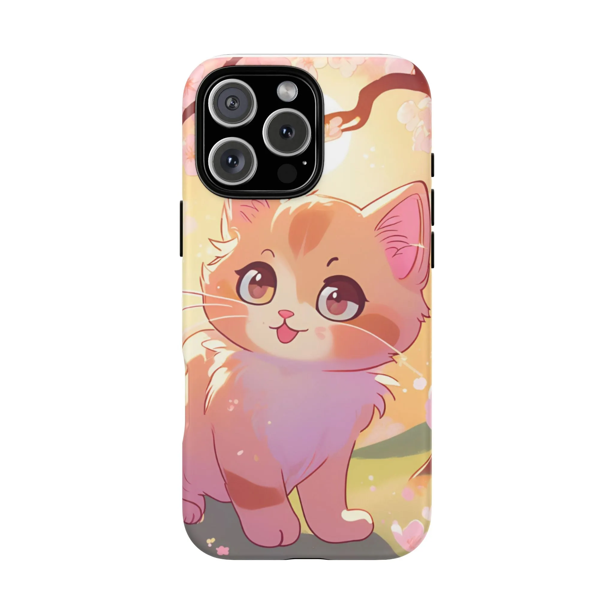 Cute Cat Tough Phone Case - Kawaii Design for Animal Lovers