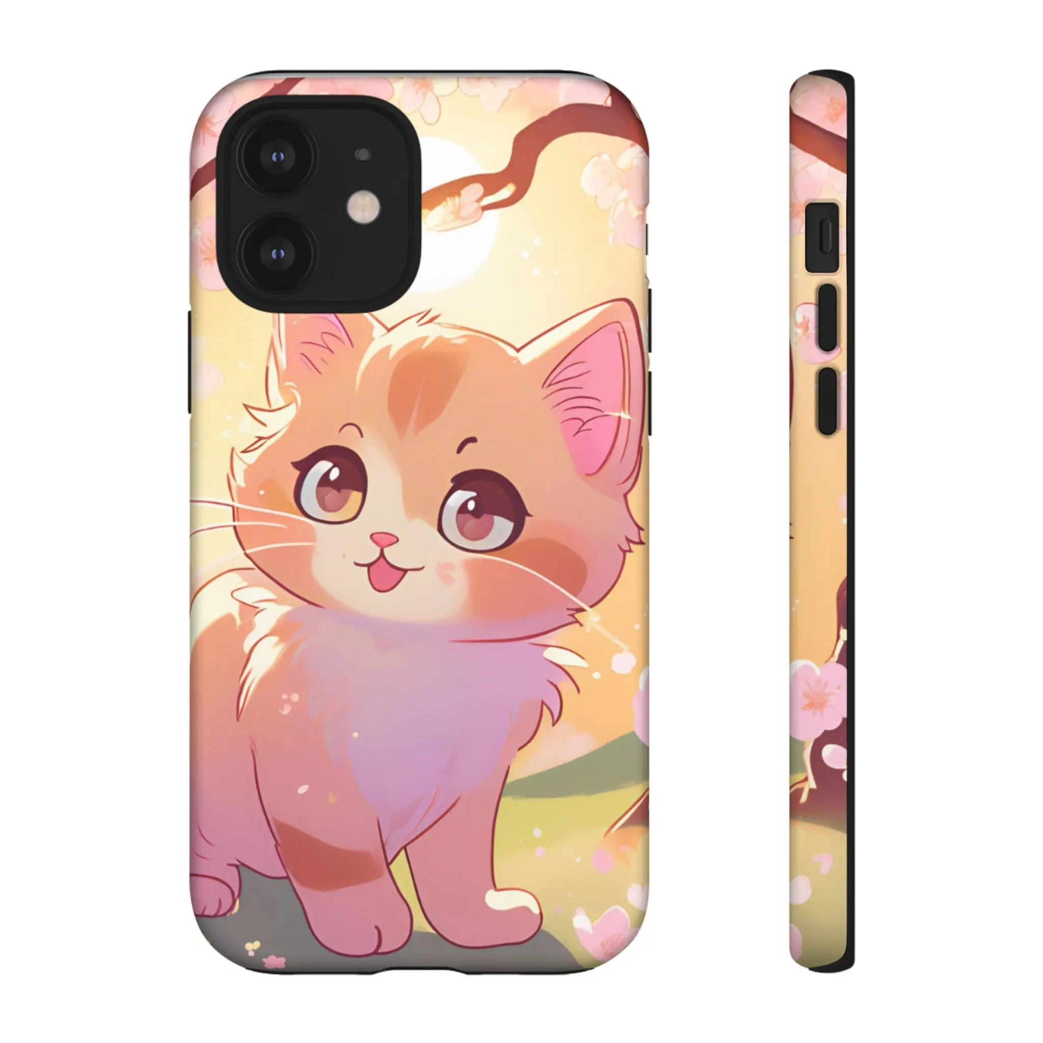 Cute Cat Tough Phone Case - Kawaii Design for Animal Lovers
