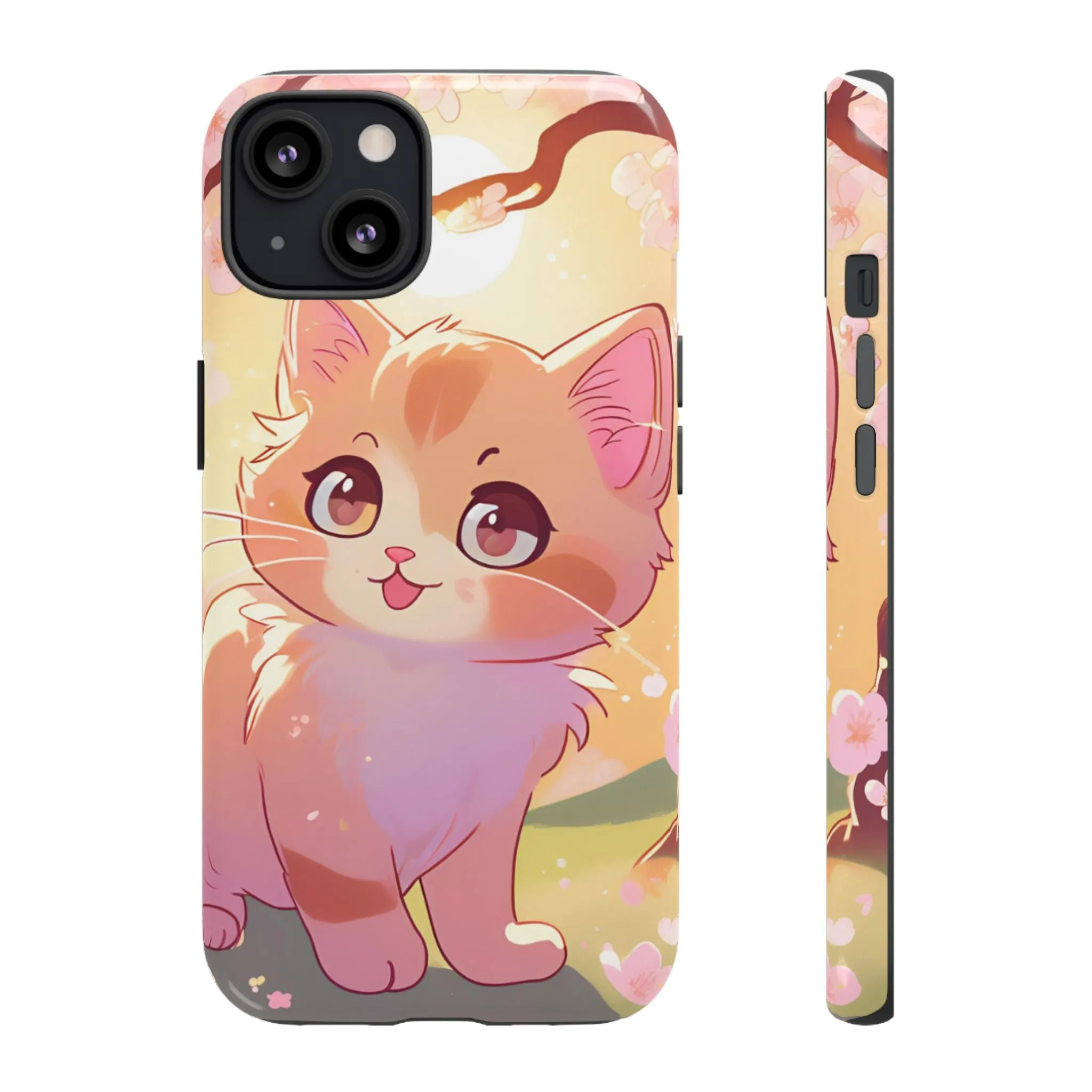 Cute Cat Tough Phone Case - Kawaii Design for Animal Lovers