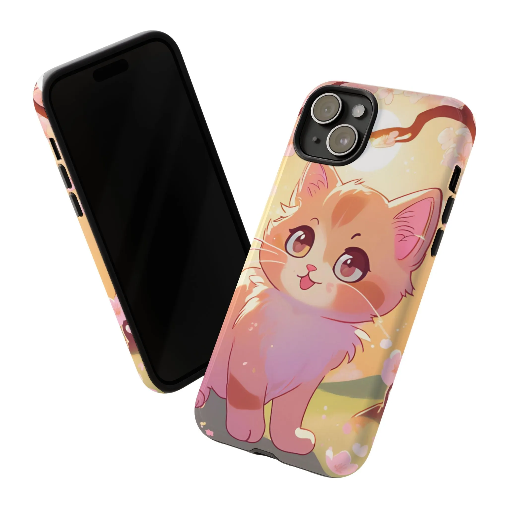 Cute Cat Tough Phone Case - Kawaii Design for Animal Lovers