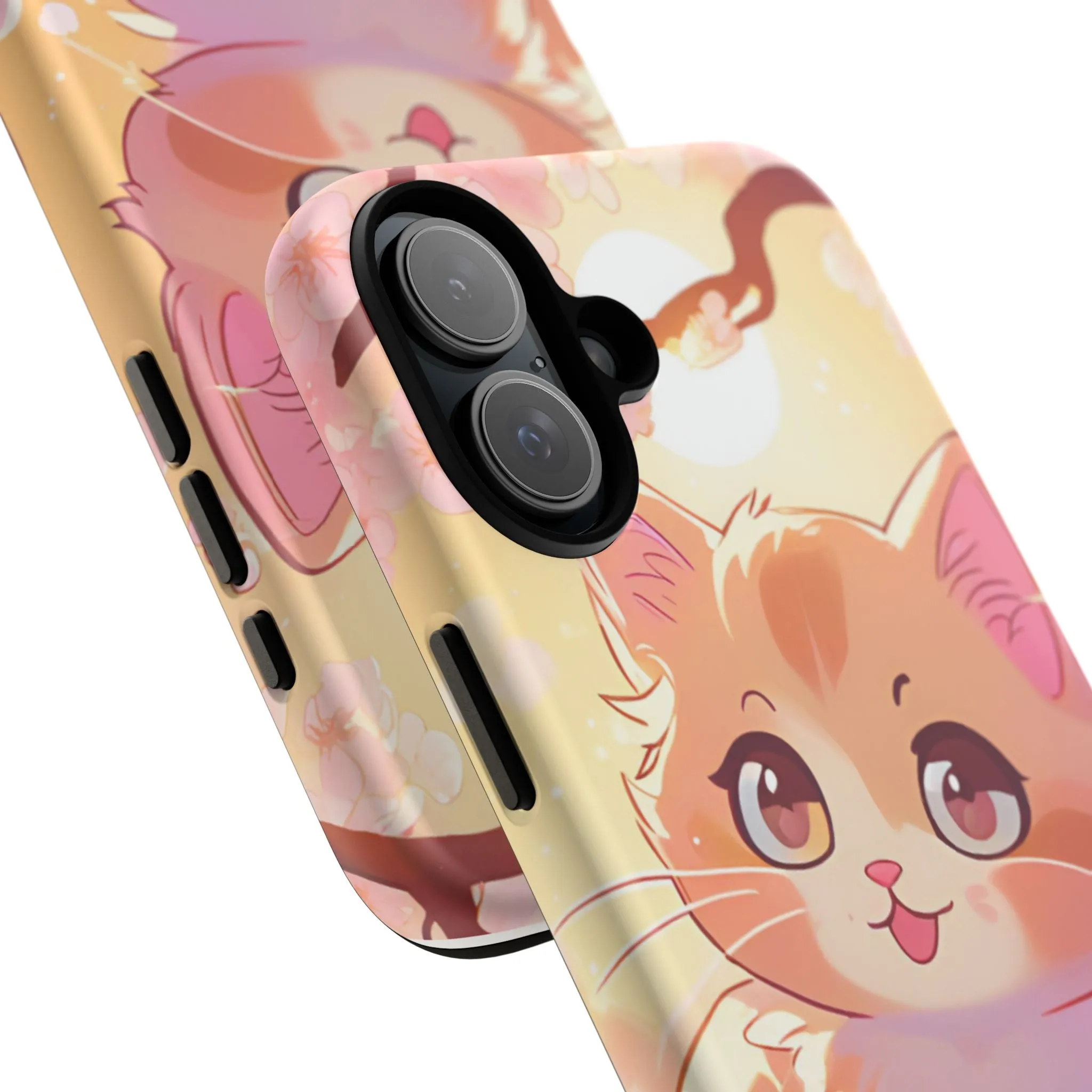 Cute Cat Tough Phone Case - Kawaii Design for Animal Lovers