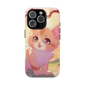 Cute Cat Tough Phone Case - Kawaii Design for Animal Lovers