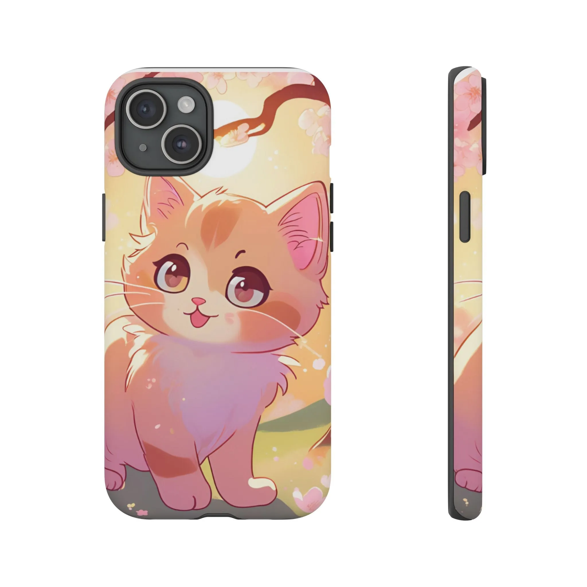 Cute Cat Tough Phone Case - Kawaii Design for Animal Lovers