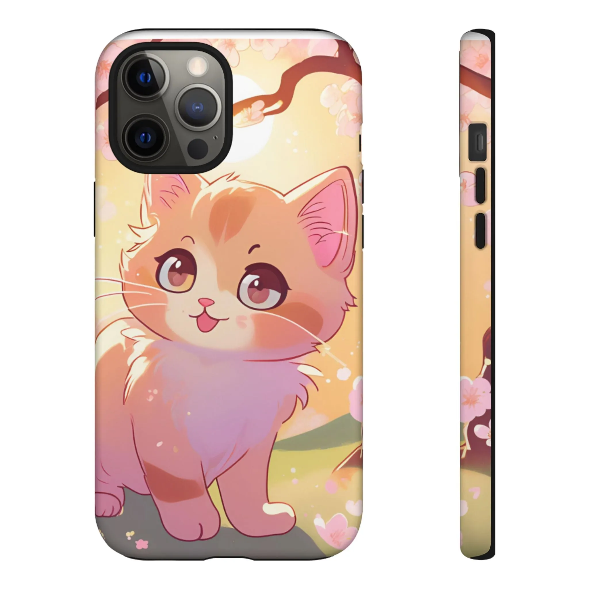 Cute Cat Tough Phone Case - Kawaii Design for Animal Lovers