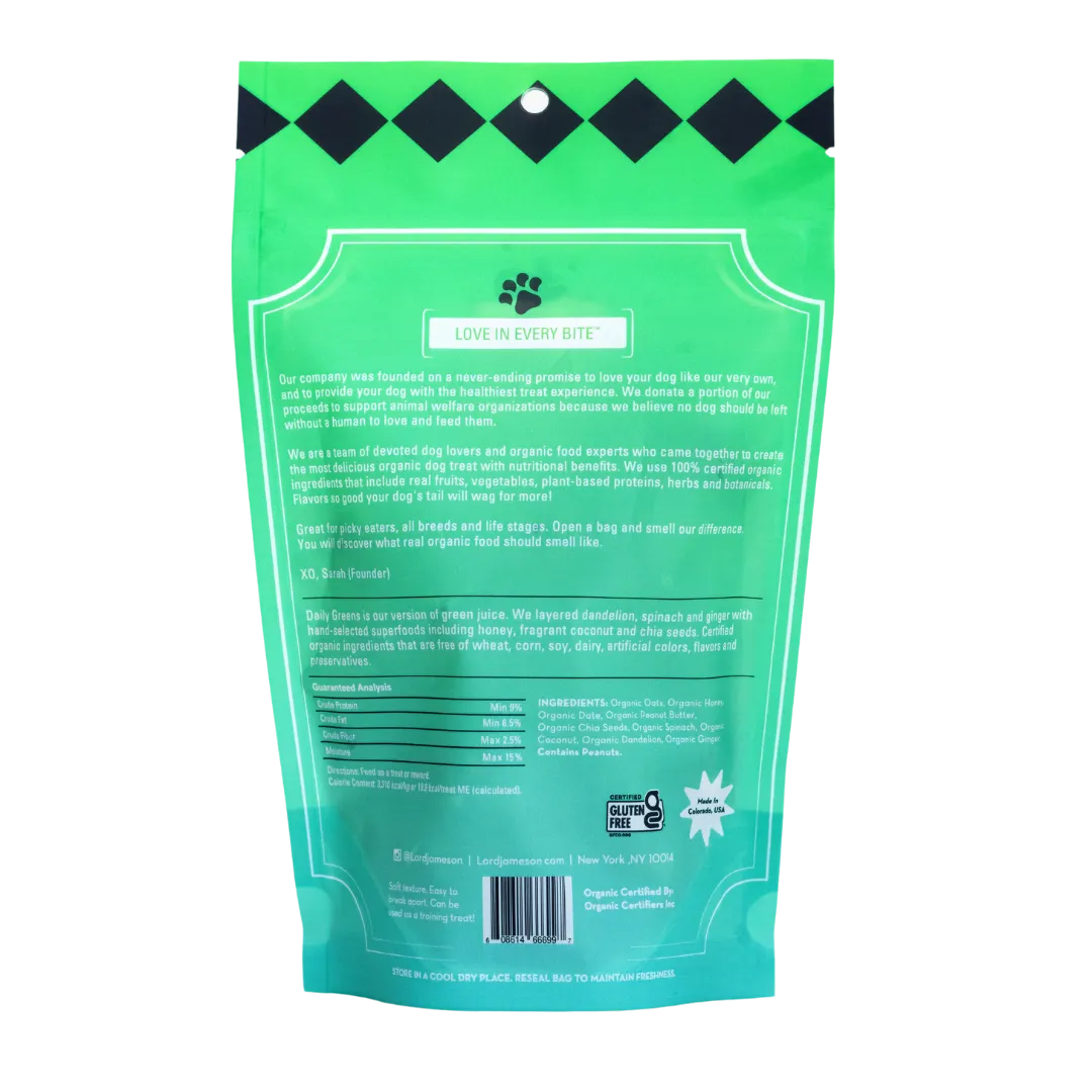 Daily Greens Organic Dog Treats | 6 oz