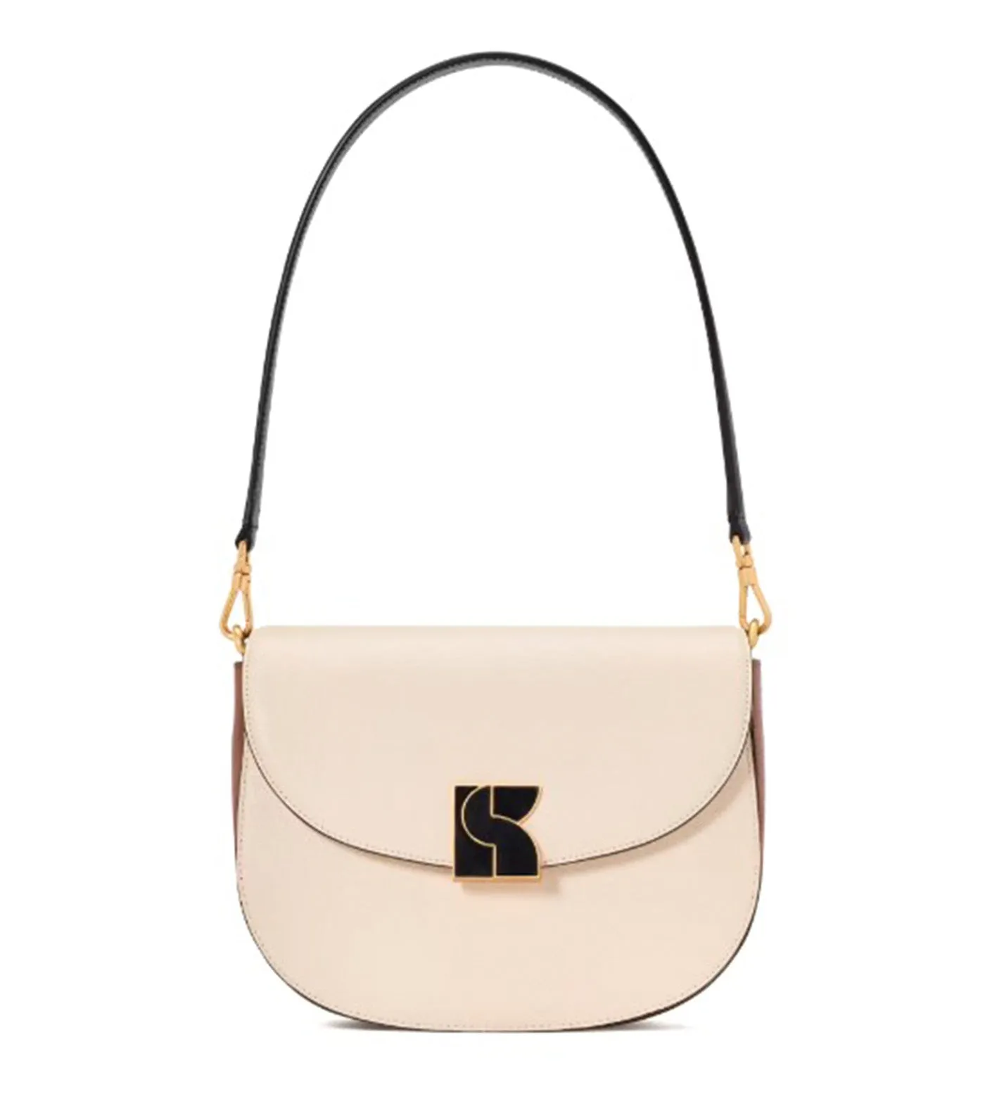 Dakota Colorblocked Medium Saddle Bag Milk Glass Multi