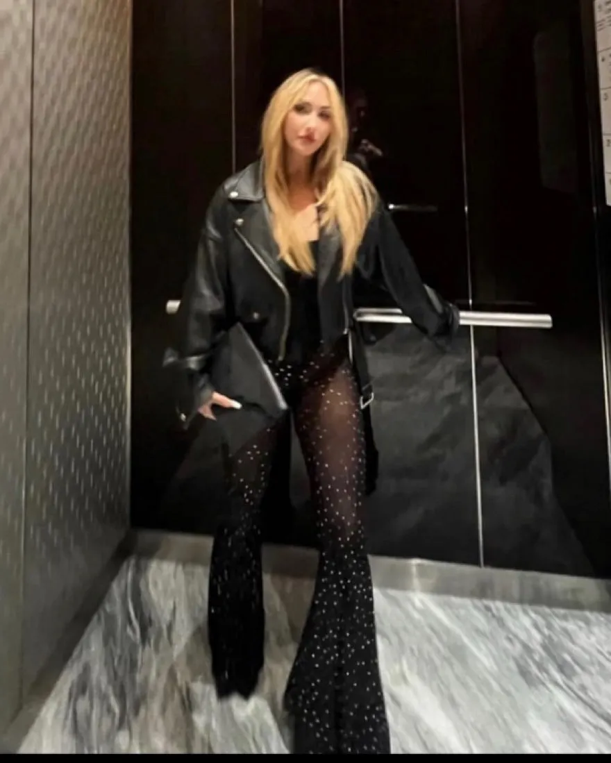 Dana Foley Stylish Sheer Sparkle Pant