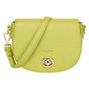David Jones Small Full Flap Turnlock Across Body Bag - Lemon Green