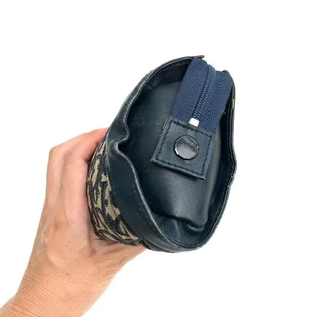 Dior Navy & Black Trotter Print Petite Cylindrical Clutch