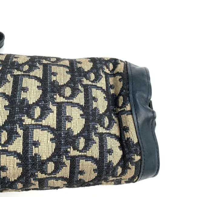 Dior Navy & Black Trotter Print Petite Cylindrical Clutch