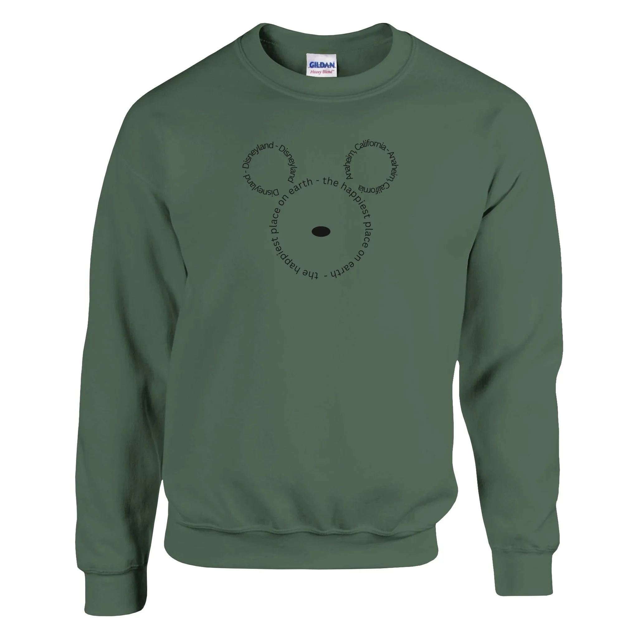 Disneyland, Anaheim, California, The Happiest Place On Earth | Adult Unisex Crewneck Sweatshirt | Gildan® 18000