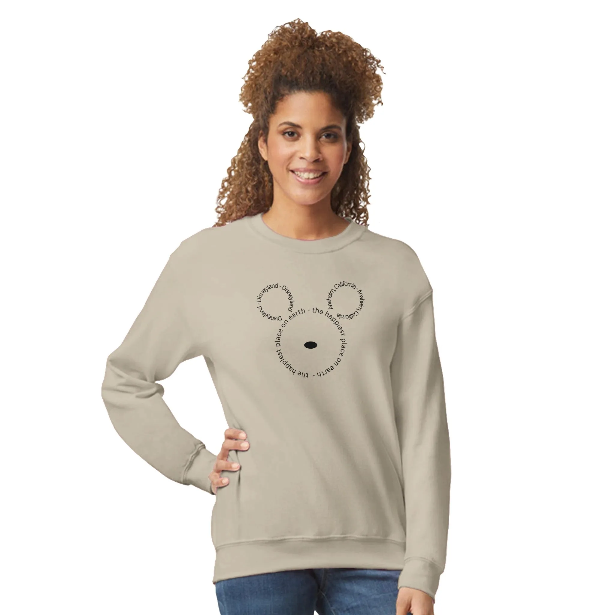 Disneyland, Anaheim, California, The Happiest Place On Earth | Adult Unisex Crewneck Sweatshirt | Gildan® 18000