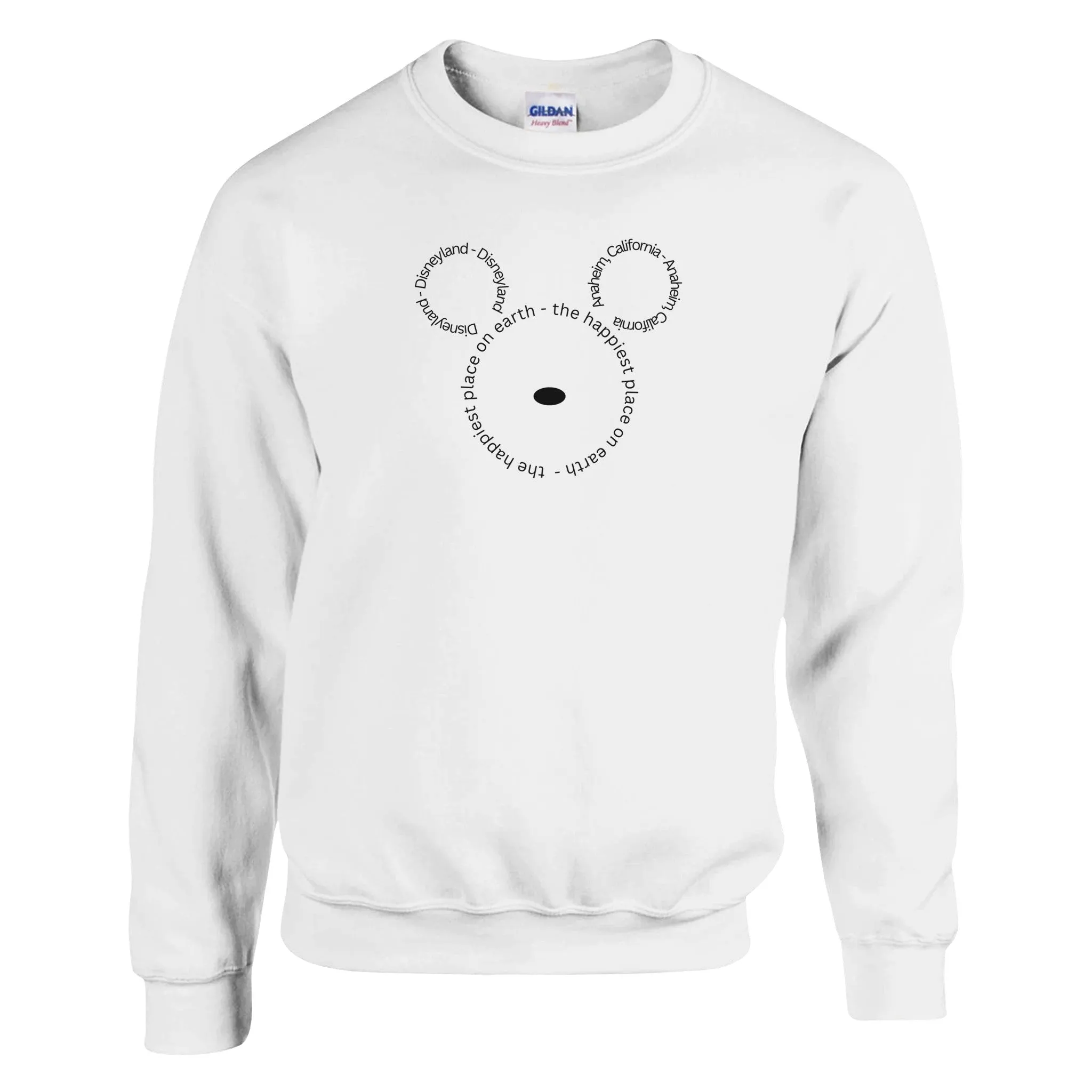 Disneyland, Anaheim, California, The Happiest Place On Earth | Adult Unisex Crewneck Sweatshirt | Gildan® 18000