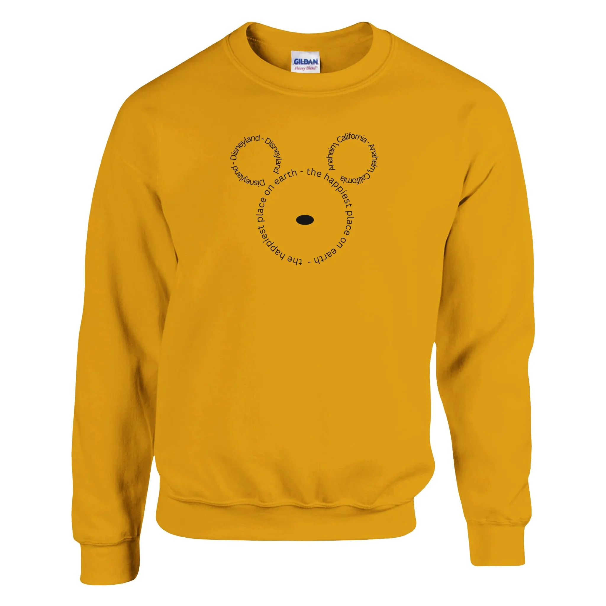Disneyland, Anaheim, California, The Happiest Place On Earth | Adult Unisex Crewneck Sweatshirt | Gildan® 18000