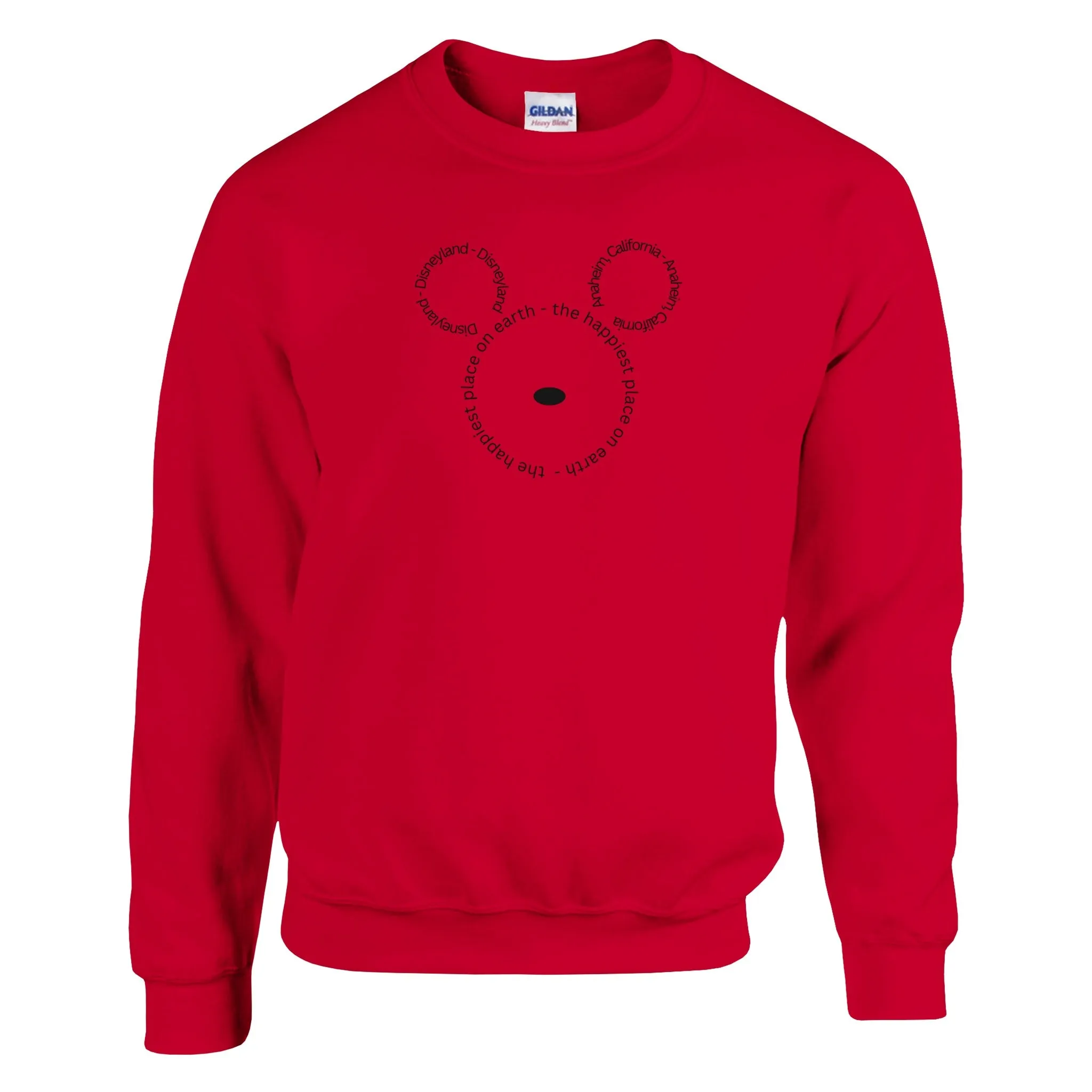 Disneyland, Anaheim, California, The Happiest Place On Earth | Adult Unisex Crewneck Sweatshirt | Gildan® 18000