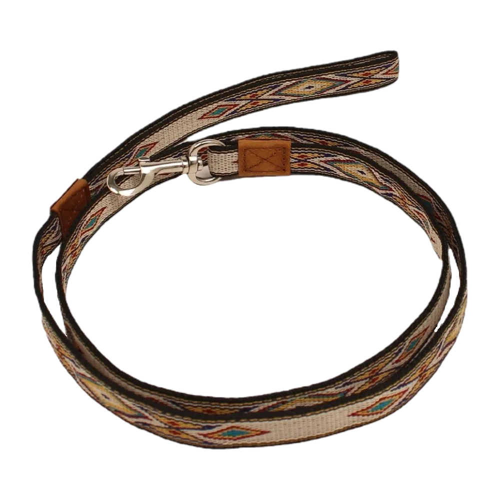 Double Barrel Woven Ribbon Multi-Color Dog Leash 9381412