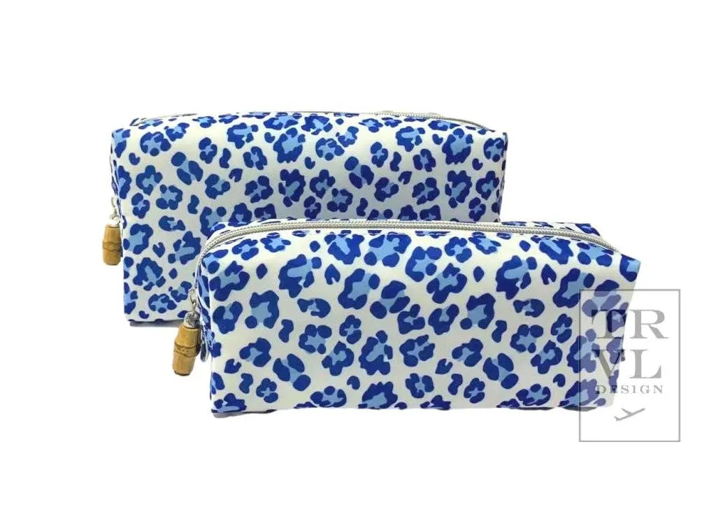 Duos - Nested Cosmetic Pouches - Cheetah Blue