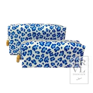 Duos - Nested Cosmetic Pouches - Cheetah Blue