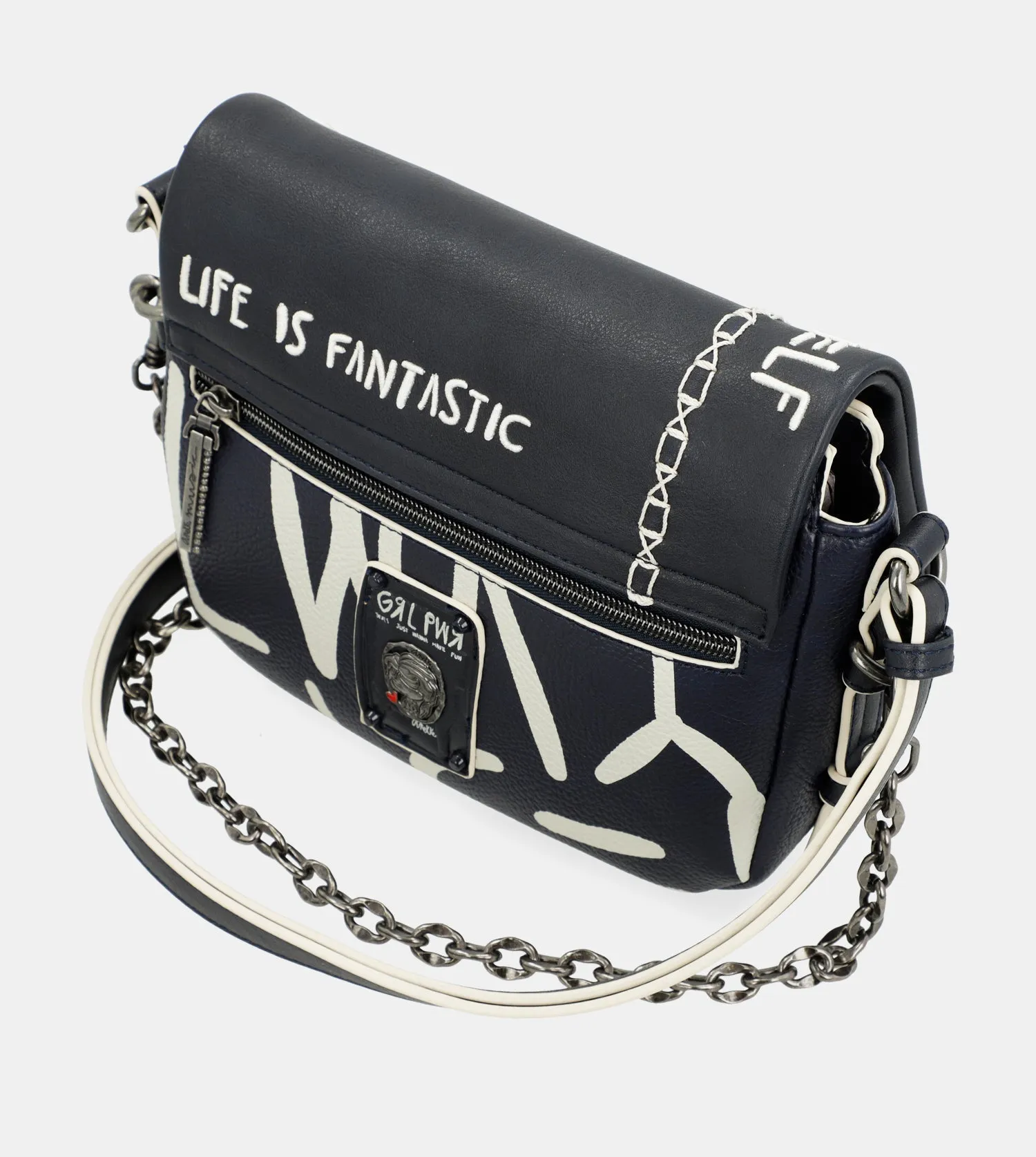 Energy navy blue flap bag